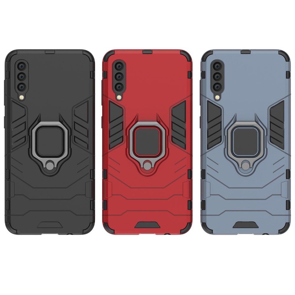 Case Samsung Galaxy A70 #เคสฝาหลังพลาสติกแข็ง +TPU Hybrid Case มีแหวนสวมนิ้วโลหะ