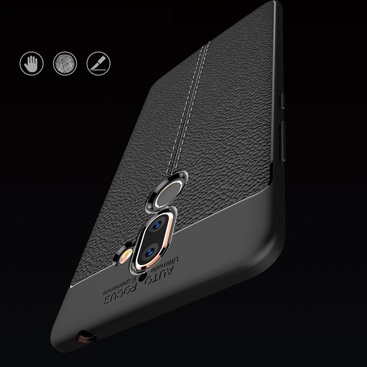 Case Nokia 7 plus #เคสฝาหลัง TPU ลายหนัง PU ผิวลิ้นจี่ช่วยป้องกันลายนิ้วมือคุณภาพดี