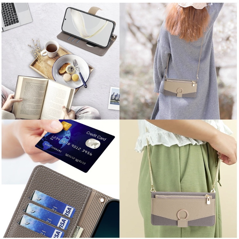 Case OPPO A15#เคสฝาพับหนัง PU สีทูโทนมีกระจกเงาด้านใน แบบกระเป๋าสตางค์ Zipper Wallet Leather Flip Case