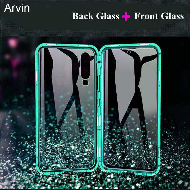เคส Vivo Y19 #เคสฝาครอบกระจกขอบโลหะดูดซับแม่เหล็ก Fully Protection Magnetic Adsorption Glass Metal Phone Protective