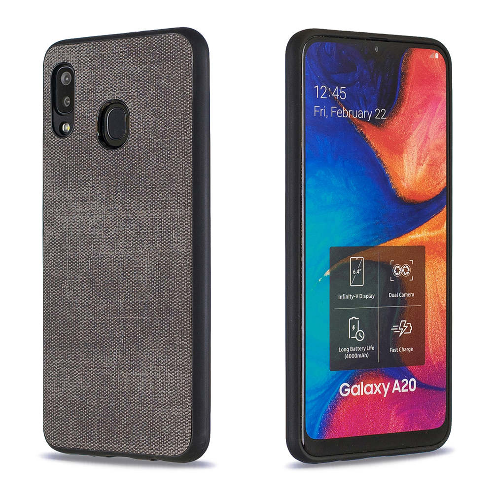 Case Samsung Galaxy A30/A20 #เคสฝาหลังลายผิวยีนส์ Denim TPU+PU Leather