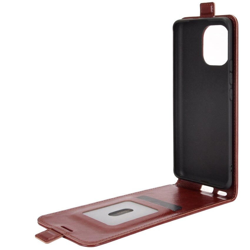 Case Xiaomi Mi 11 #เคสฝาพับหนัง PU Crazy Horse แนวตั้ง พร้อมช่องเสียบการ์ด