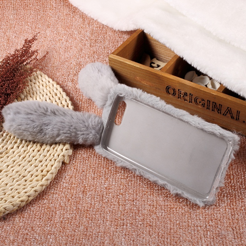 เคส Huawei P10 Plus เคสฝาหลัง Bunny Design Warm Fur TPU Rhinestone