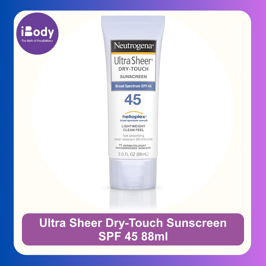 Neutrogena® Ultra Sheer Dry-Touch Sunscreen SPF 45 88ml นูโทรจีน่า สูตรกันน้ำ กันเหงื่อ
