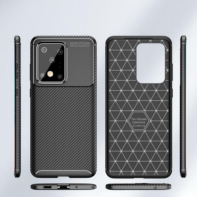 เคส Samsung Galaxy S20 Ultra / S20 Ultra 5G #เคสฝาหลังนิ่ม Carbon Fiber Anti-drop TPU Protection