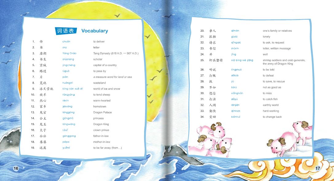 หนังสือการ์ตูนอ่านนอกเวลาภาษาจีน(นิทานพื้นบ้านจีน)-หลิวหยีนำส่งจดหมาย+CD 中文小书架—汉语分级读物(中级):民间故事 柳毅传书(含1CD-ROM)The Chinese Library Series - Chinese Graded Readers(Intermediate): Folktales - Liu Yi Delivers the Letter+CD