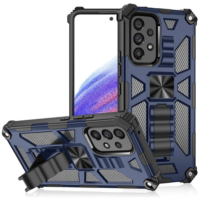 เคส Samsung Galaxy A21s #เคสฝาหลังพลาสติกแข็ง ไฮบริด TPU + Kickstand