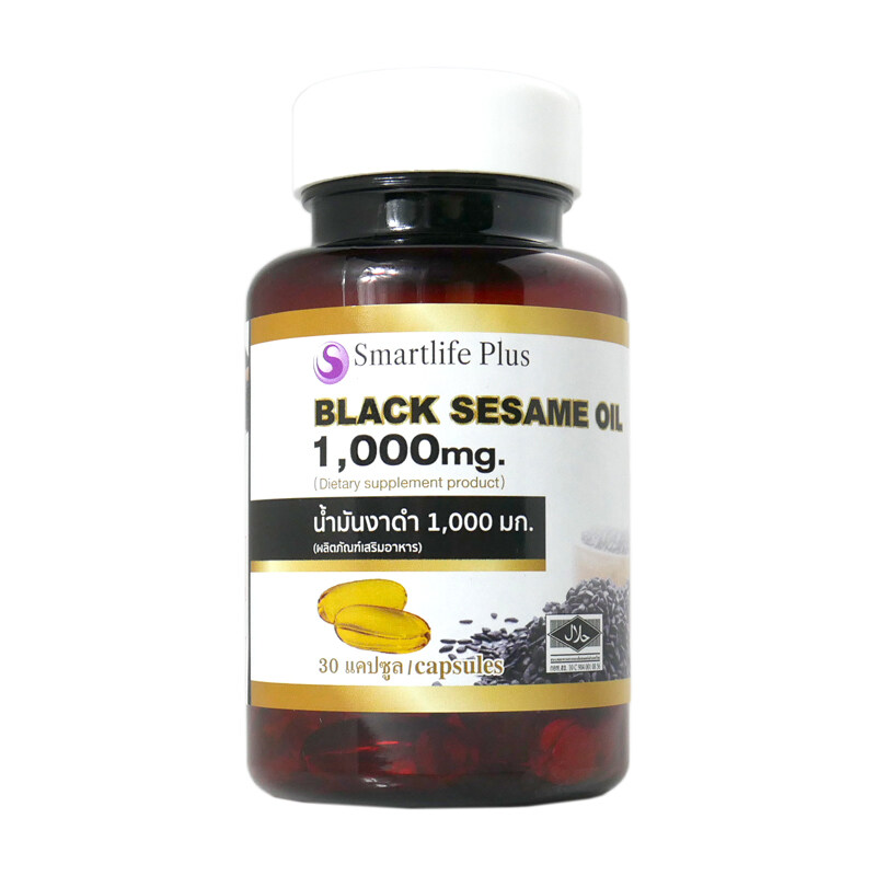 Smartlife Plus Black Sesame Oil 1,000mg. ผลิตภัณฑ์เสริมอาหาร น้ำมันงาดำ 1,000มก. บรรจุ 30 แคปซูล