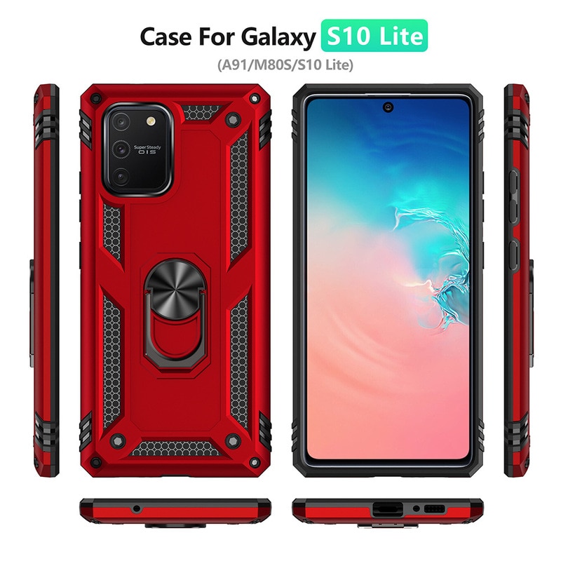 เคส Samsung Galaxy S10 lite #เคสฝาหลัง Hybrid TPU+PC มีแหวนสวมนิ้ว