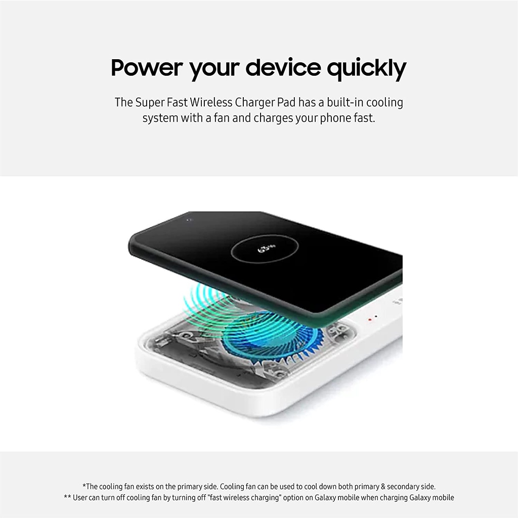 Samsung® Super Fast Wireless Charger (Max 15W) Includes Power Adapter + USB C Cable แท่นชาร์จ แบบไร้สาย