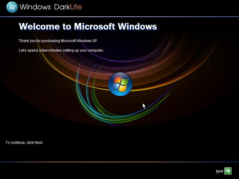 Windows XP SP2 DarkLite Edition ( 1 CD )