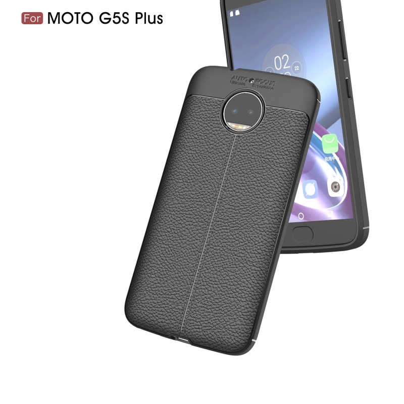 เคส Moto G5S Plus 5.5 นิ้ว #เคสฝาหลังหนังPU ผิวลิ้นจี่ช่วยป้องกันลายนิ้วมือและกันลื่นได้ดี