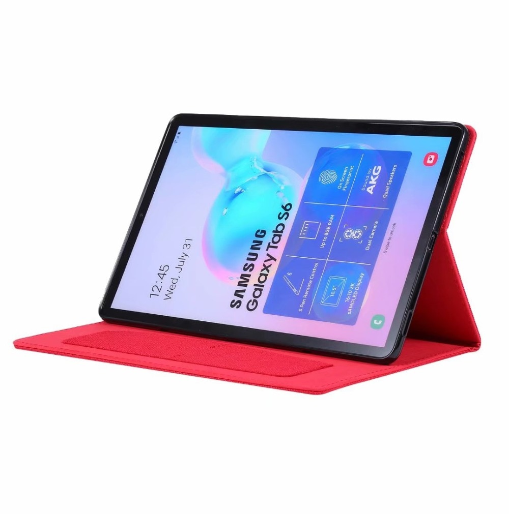Case Samsung Galaxy Tab S7 11นิ้ว T870 T875 #เคสฝาพับหนัง PU ผิวผ้าพับตั้งได้ Cloth Leather Wallet