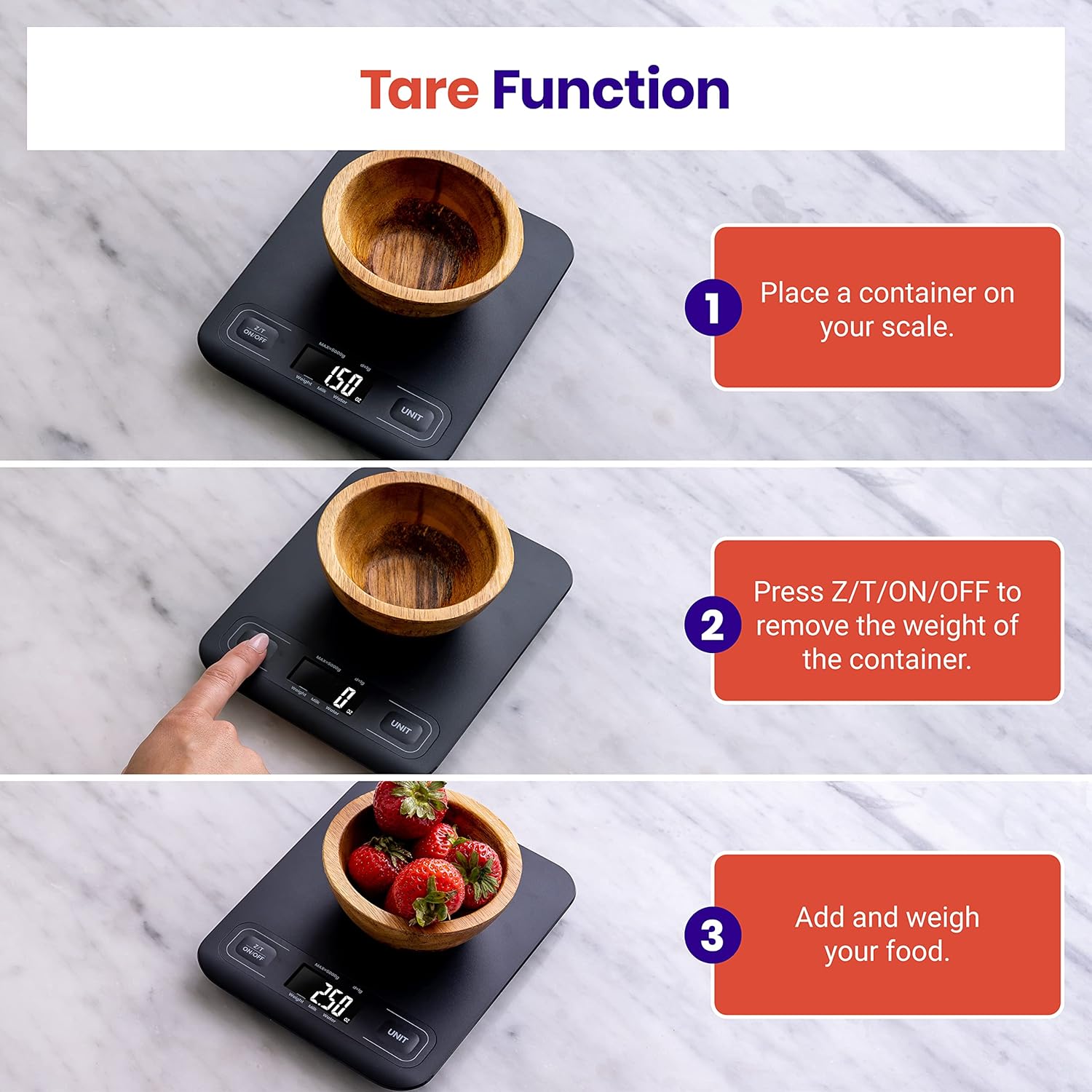 Etekcity® Kitchen Scale Model EKS-C193-KUS,Black เครื่องชั่งในครัว เครื่องชั่งอาหาร