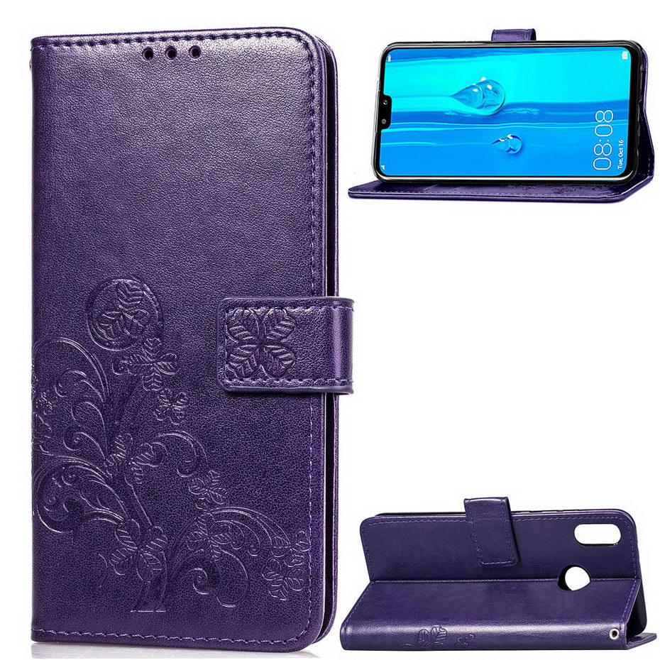 Case Huawei Y9 (2019) #เคสฝาพับมีช่องใส่บัตร HAT PRINCE Imprinted Clover Leather Wallet