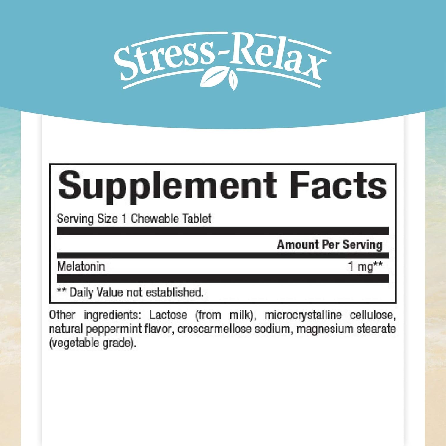 Natural Factors® Stress-Relax Melatonin 1 mg 90 Chewable Tablets เมลาโทนิน วิตามินช่วยให้นอนหลับ
