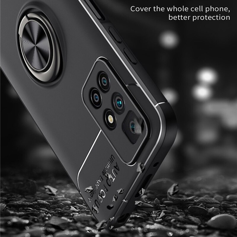 Case POCO M4 Pro 5G#เคสฝาหลัง TPU Finger Ring Kickstand (แผ่นโลหะแบบ Built-in)
