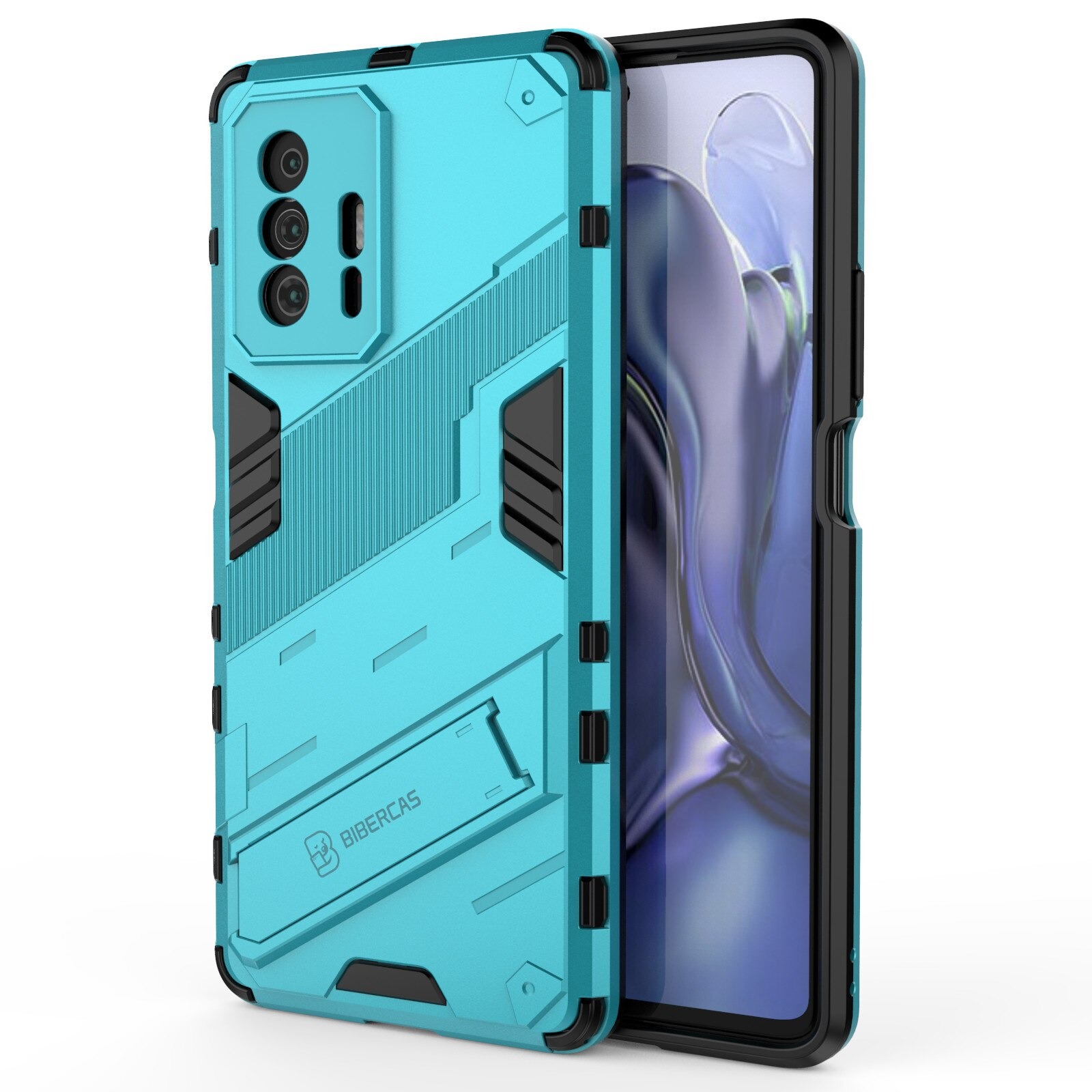 เคส Xiaomi 11T / 11T Pro#เคสฝาหลังพลาสติก ไฮบริด TPU + Kickstand