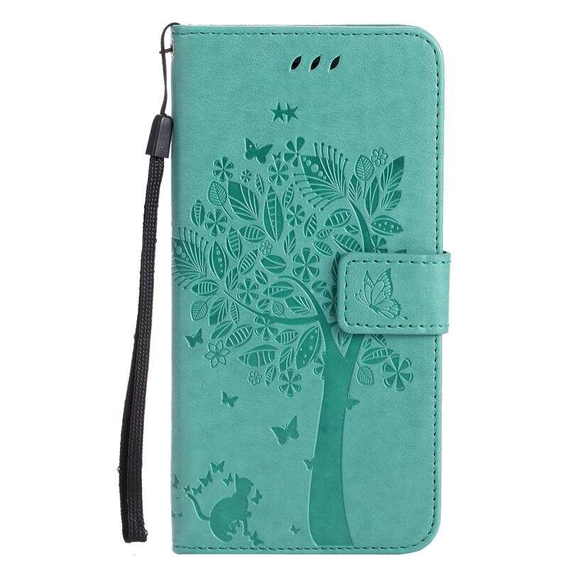 เคส OPPO Reno 3 Pro 4G 6.4 นิ้ว #เคสฝาพับหนัง PU พิมพ์ลาย Imprint Cat and Tree Pattern Leather Protection Cover