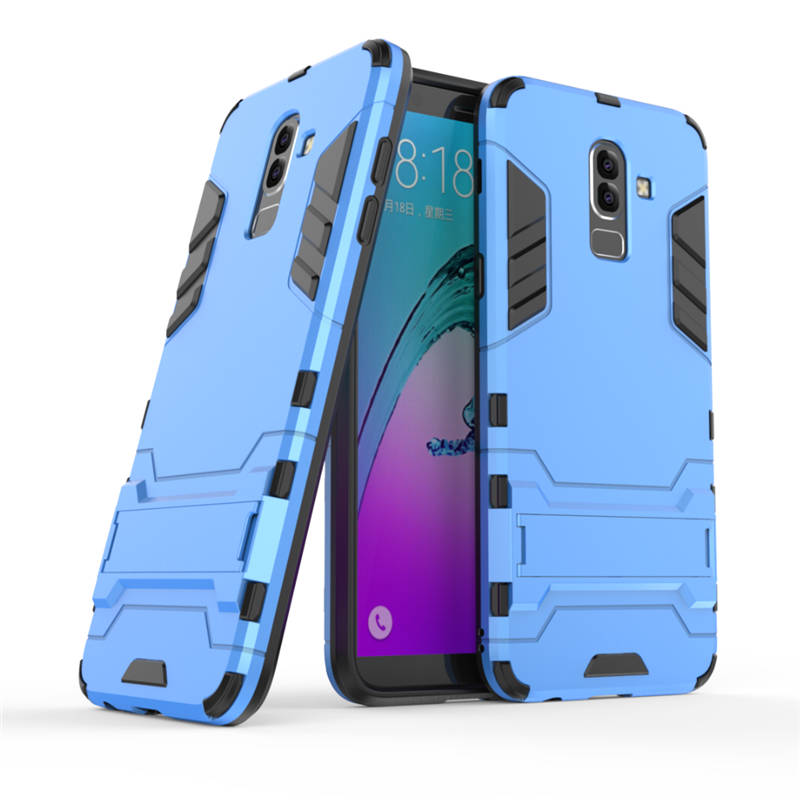 เคส Samsung Galaxy J8 (2018) #เคสฝาหลังพลาสติก ไฮบริด TPU + Kickstand