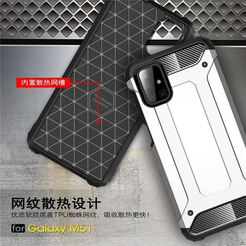 Case Samsung Galaxy M51 #เคสฝาหลังเกราะป้องกัน ไฮบริด พลาสติก+TPU Heavy Duty Rugged Hybrid