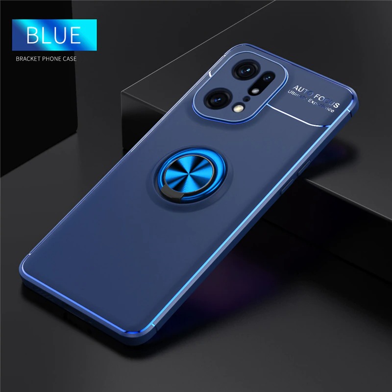 เคส OPPO Find X5 Pro 5G #เคสฝาหลัง TPU Finger Ring Kickstand (แผ่นโลหะแบบ Built-in)