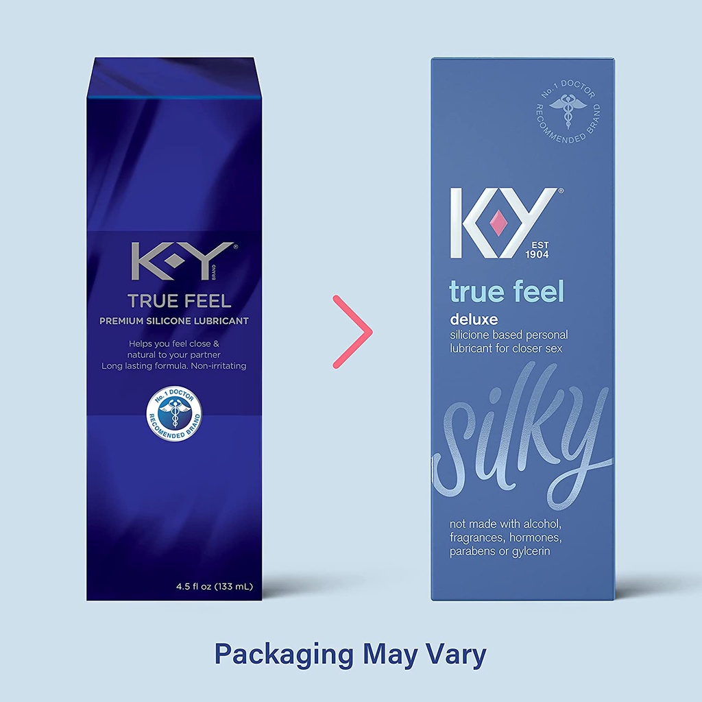 K-Y® True Feel Deluxe Silicone Based Lube, Silky 44 or 133 ml เจลหล่อลื่น เจลเควาย สารหล่อลื่นจากซิลิโคน