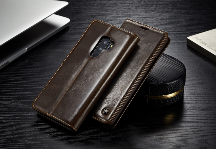 เคส Samsung Galaxy S9+ G965 #เคสฝาพับ CASEME Oil Wax Leather Wallet Cover