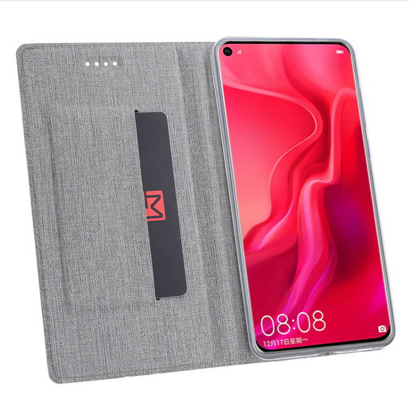 Case Huawei nova 4 #เคสฝาพับหนัง PU VILI DMX Cross Texture Leather คุณภาพดีราคาถูก
