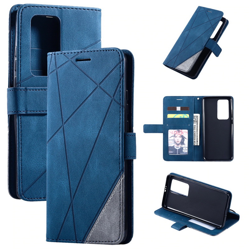 เคส Huawei P40 Pro #เคสฝาพับหนัง PU มีช่องเสียบบัตรอื่นๆในตัว Geometric Pattern Leather Card Holder Protective