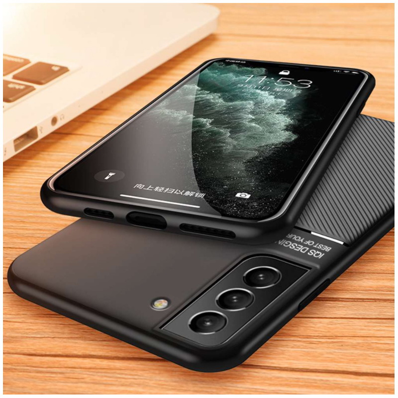 เคส Samsung Galaxy S22 5G #เคสฝาหลัง TPU เคลือบหนัง PU สไตล์ธุรกิจที่เรียบง่ายมีแผ่นเหล็กในตัว Minimalist Business Style Leather Coated TPU Built-in metal magnetic plate