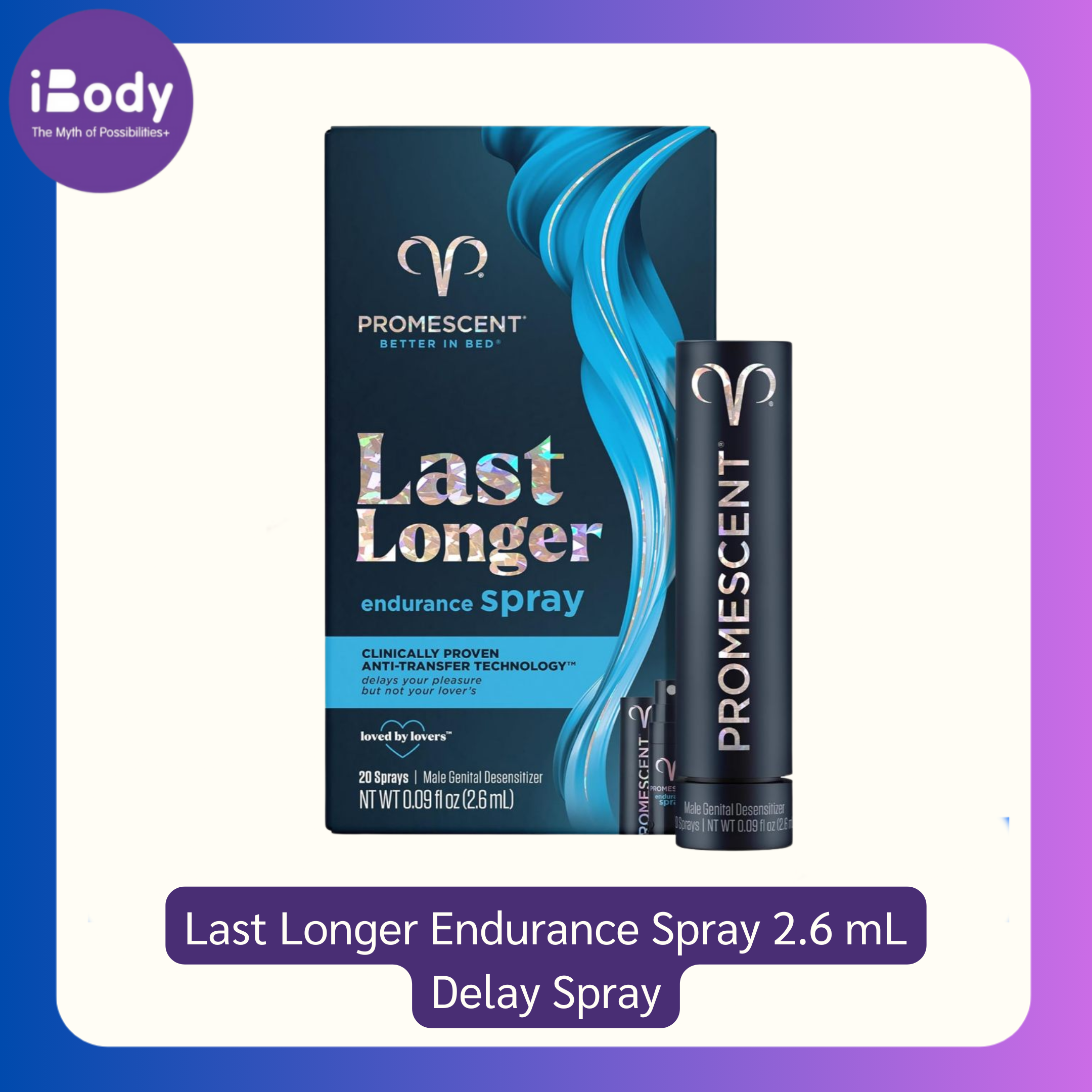 Promescent - Last Longer Endurance Spray 2.6 mL #Delay Spray ยืดเวลาไคลแม็กซ์ สำหรับผู้ชาย