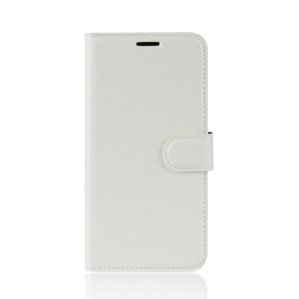 เคส Samsung Galaxy A6+ (2018) #เคสฝาพับสไตล์กระเป๋าสตางค์หนัง PU ผิวลิ้นจี่สีสันสวยงามทันสมัย