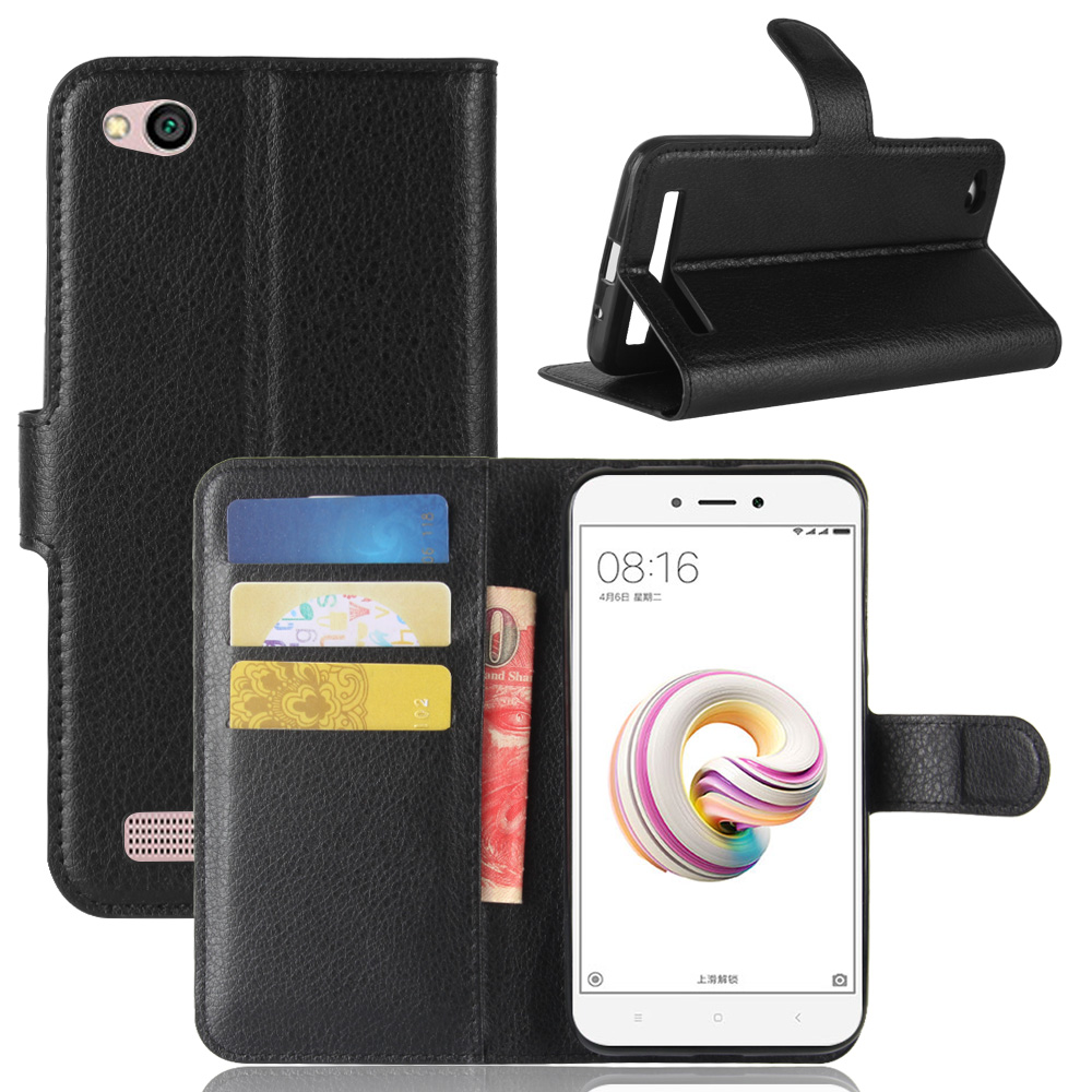 Case Xiaomi Redmi 5A #เคสฝาพับสไตล์กระเป๋าสตางค์หนัง PU ผิวลิ้นจี่