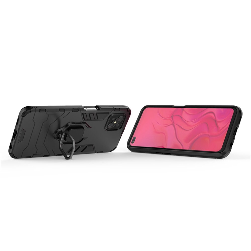 Case OPPO Reno 4 Z 5G#เคสฝาหลังพลาสติกแข็ง +TPU Hybrid Case มีแหวนสวมนิ้วโลหะ