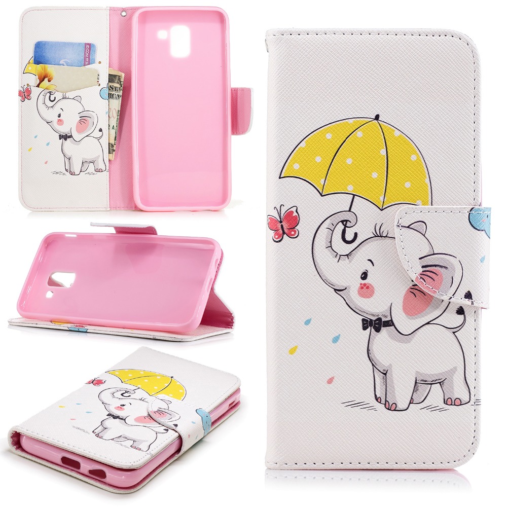 Case Samsung Galaxy J6 (2018) #เคสฝาพับแบบกระเป๋าสตางค์ Pattern Printing Wallet Leather