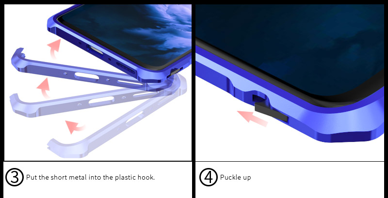 เคส OnePlus 7 Pro #เคสกรอบโลหะคุณภาพสูงแผ่นหลังกระจก High-Quality Metal Frame + Glass Back