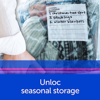 Ziploc® Big Bags Stand & Fill Expandable Bottom ถุงจัดเก็บอุปกรณ์ เก็บเสื้อผ้า ผ้าห่ม