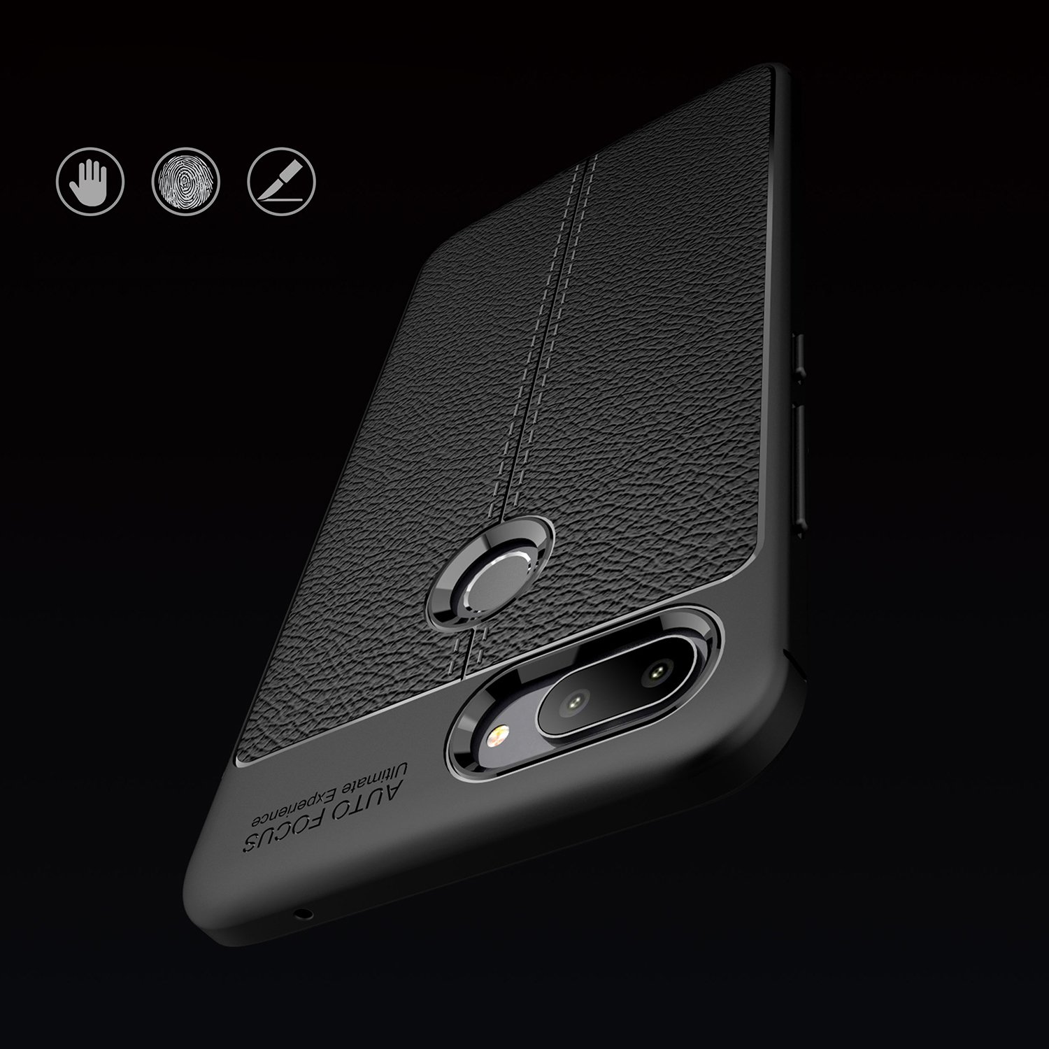 Case Xiaomi Mi 8 Lite #เคสฝาหลัง TPU ลายหนัง PU ผิวลิ้นจี่ช่วยป้องกันลายนิ้วมือคุณภาพดี
