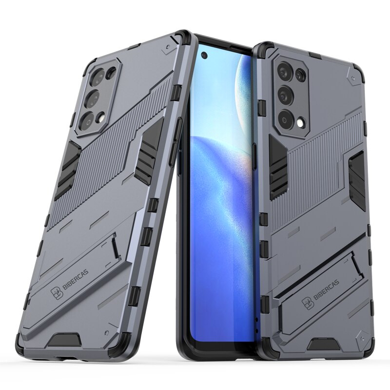 เคส OPPO Reno 5 Pro 5G #เคสฝาหลังพลาสติก ไฮบริด TPU + Kickstand