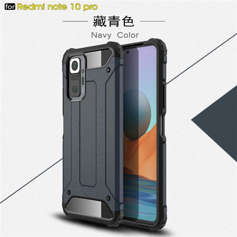 Case Redmi Note 10 Pro #เคสฝาหลังเกราะป้องกัน ไฮบริด พลาสติก+TPU Heavy Duty Rugged Hybrid