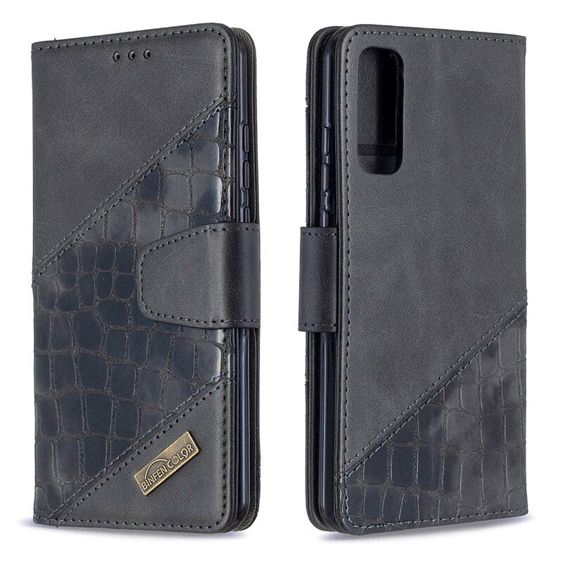 เคส Huawei Y7a #เคสฝาพับหนัง PU ลายนูนมีช่องเสียบบัตร Luxury Crocodile Texture Wallet Emboss Leather Stand Phone Case