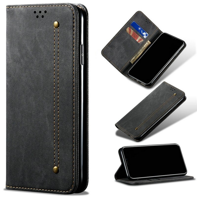 เคส Samsung Galaxy A32 5G #เคสฝาพับสไตล์ย้อนยุคผิวผ้ายีนส์แบบกระเป๋าสตางค์