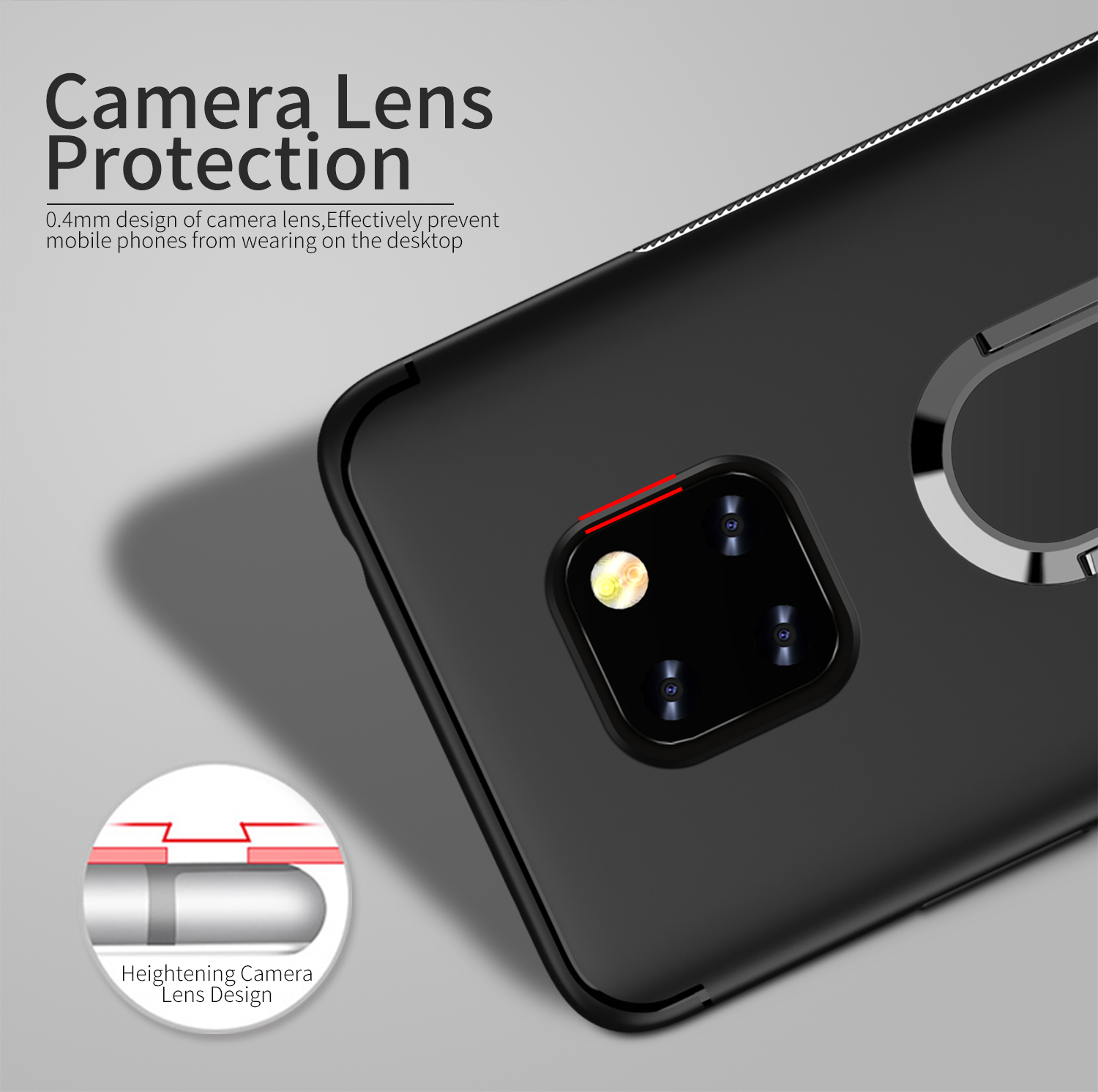 Case Huawei Mate 20 Pro #เคสฝาหลัง TPU มีแหวนสวมนิ้ว Magnetic Finger Ring Kickstand Matte TPU Cover