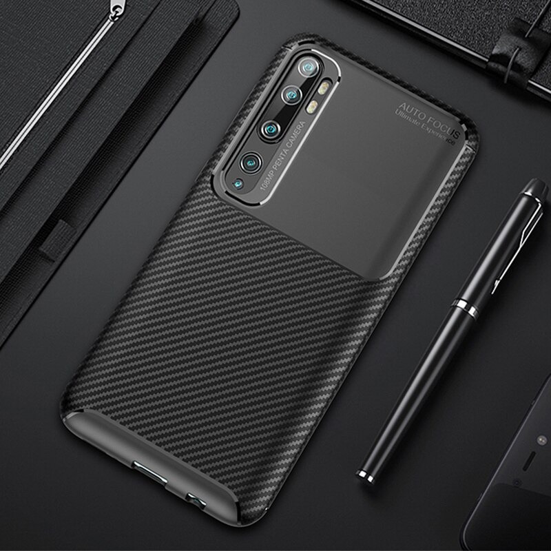 เคส Xiaomi Mi Note 10 Pro #เคสฝาหลังนิ่ม Carbon Fiber Anti-drop TPU Protection