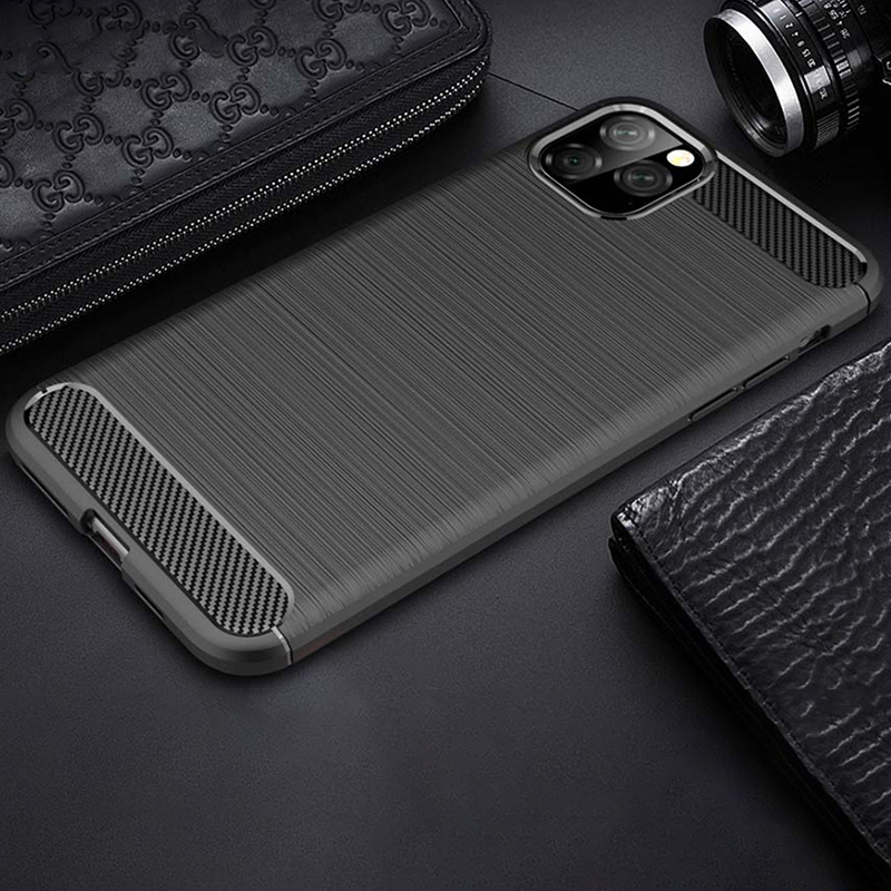 เคส iPhone 11 6.1 inch (2019) #เคสคาร์บอนไฟเบอร์ ผิวขัดแปรง Brushered TPU Back Case