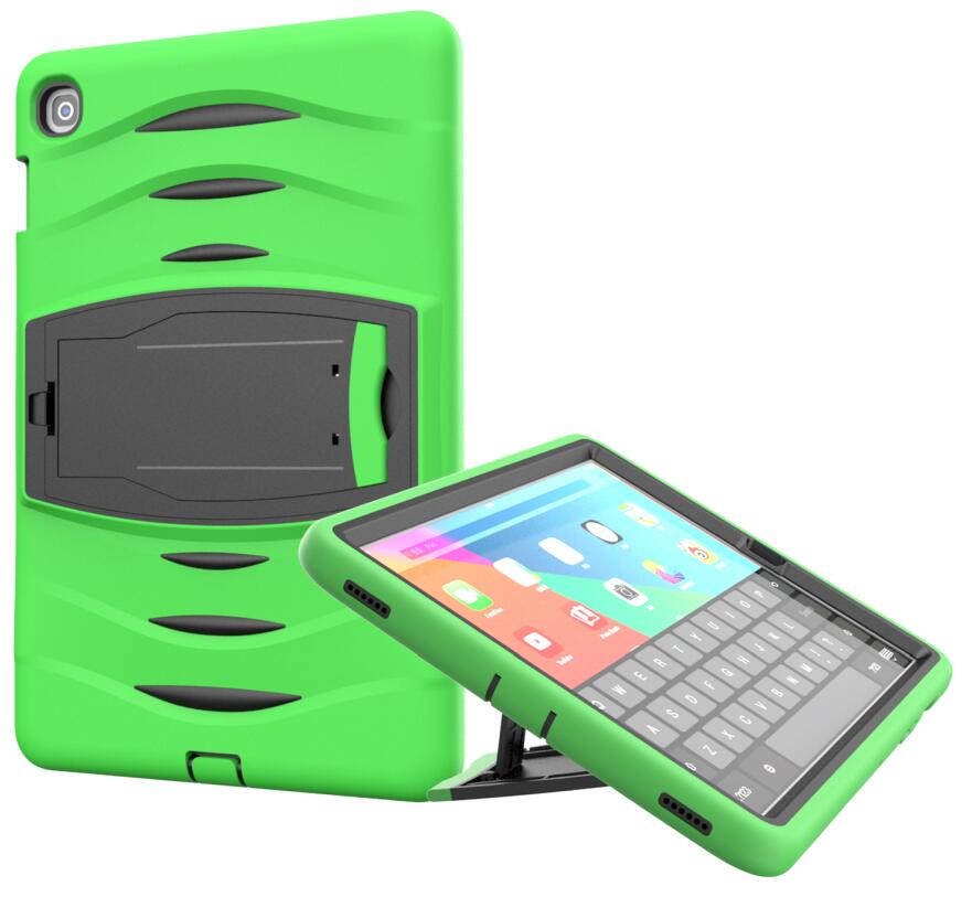 Case Samsung Galaxy Tab A 10.1 (2019) SM-T510 SM-T515 #เคสฝาหลังกันกระแทกพลาสติกแข็ง + ซิลิโคนพร้อมขาตั้ง