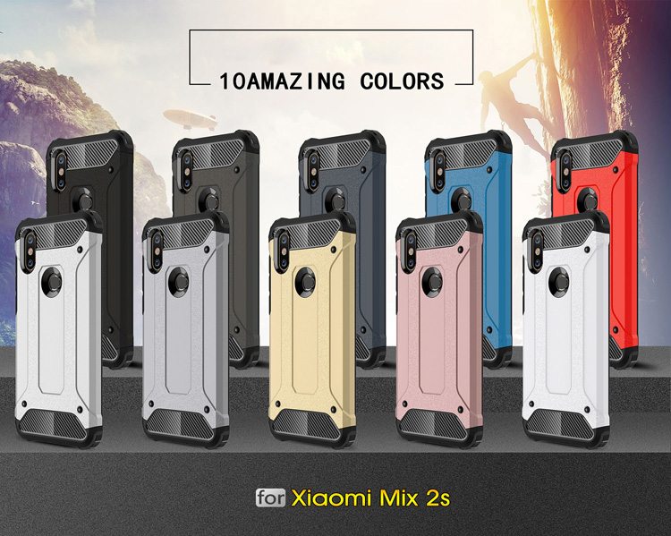 Case Xiaomi Mi Mix 2s #เคสฝาหลังเกราะป้องกัน ไฮบริด พลาสติก+TPU