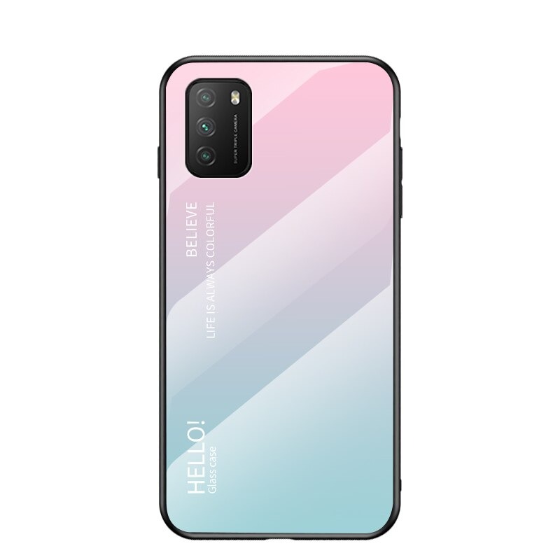 เคส Xiaomi 11T / 11T Pro #เคสฝาหลัง Gradient Color Glass + PC + TPU Hybrid Case
