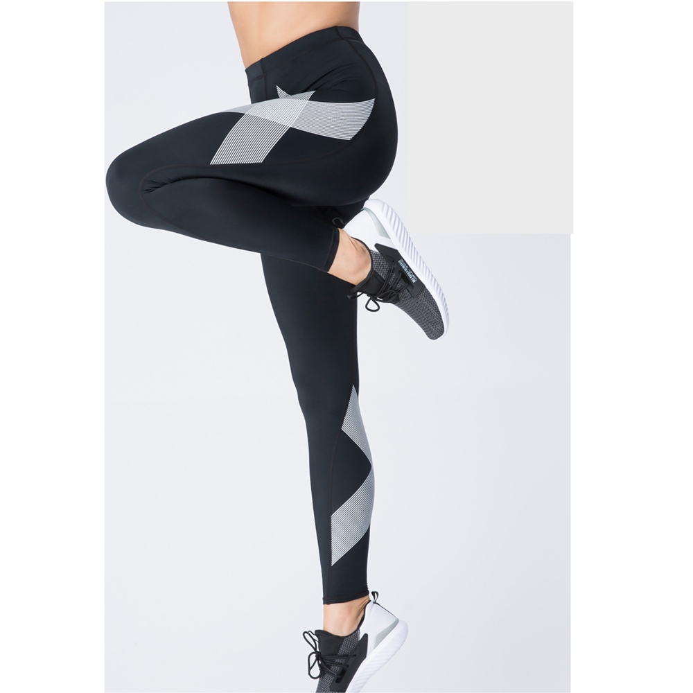 กางเกงวิ่งรัดกล้ามเนื้อผู้หญิง สำหรับวิ่ง เล่นโยคะ รุ่นขายาว EVS Women Compression Tights Move White/Red/Black(G09)